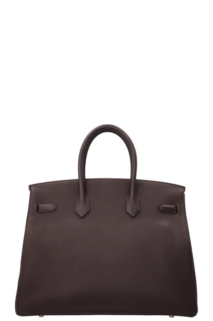 HERMÈS Birkin 35 Retourne Togo Chocolate Gold