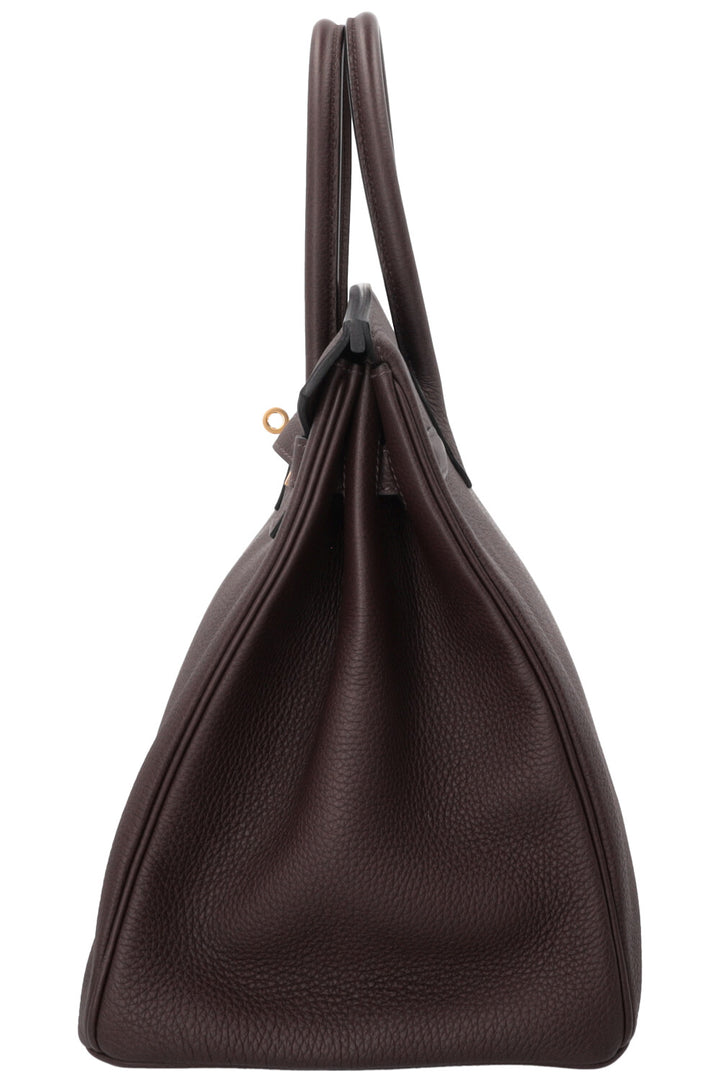 HERMÈS Birkin 35 Retourne Togo Chocolate Gold