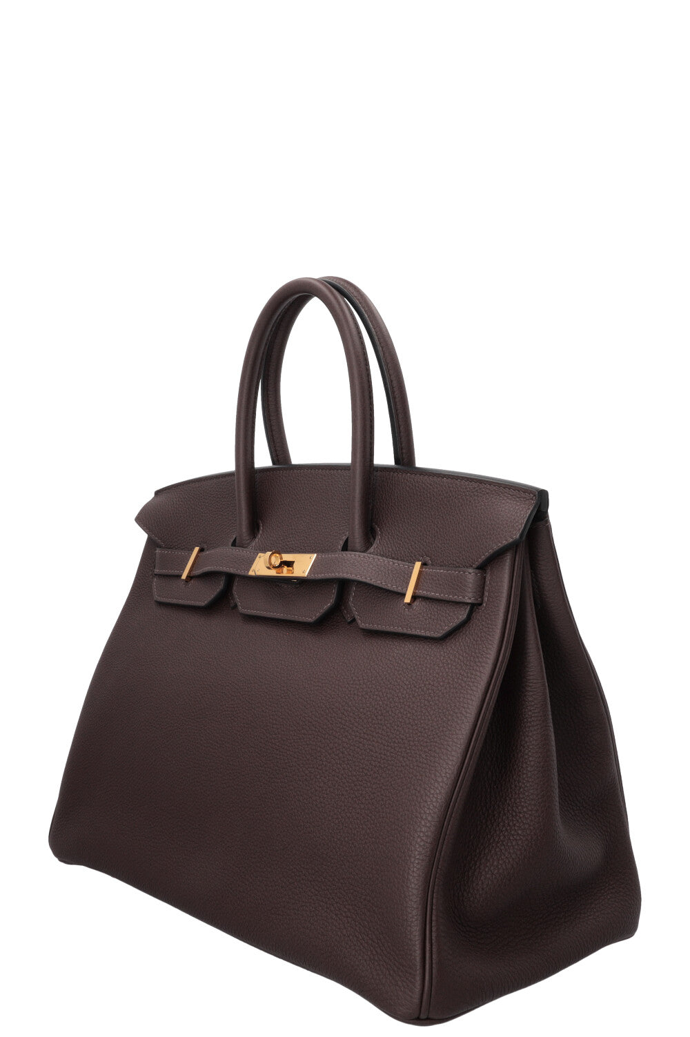 HERMÈS Birkin 35 Retourne Togo Chocolate Gold