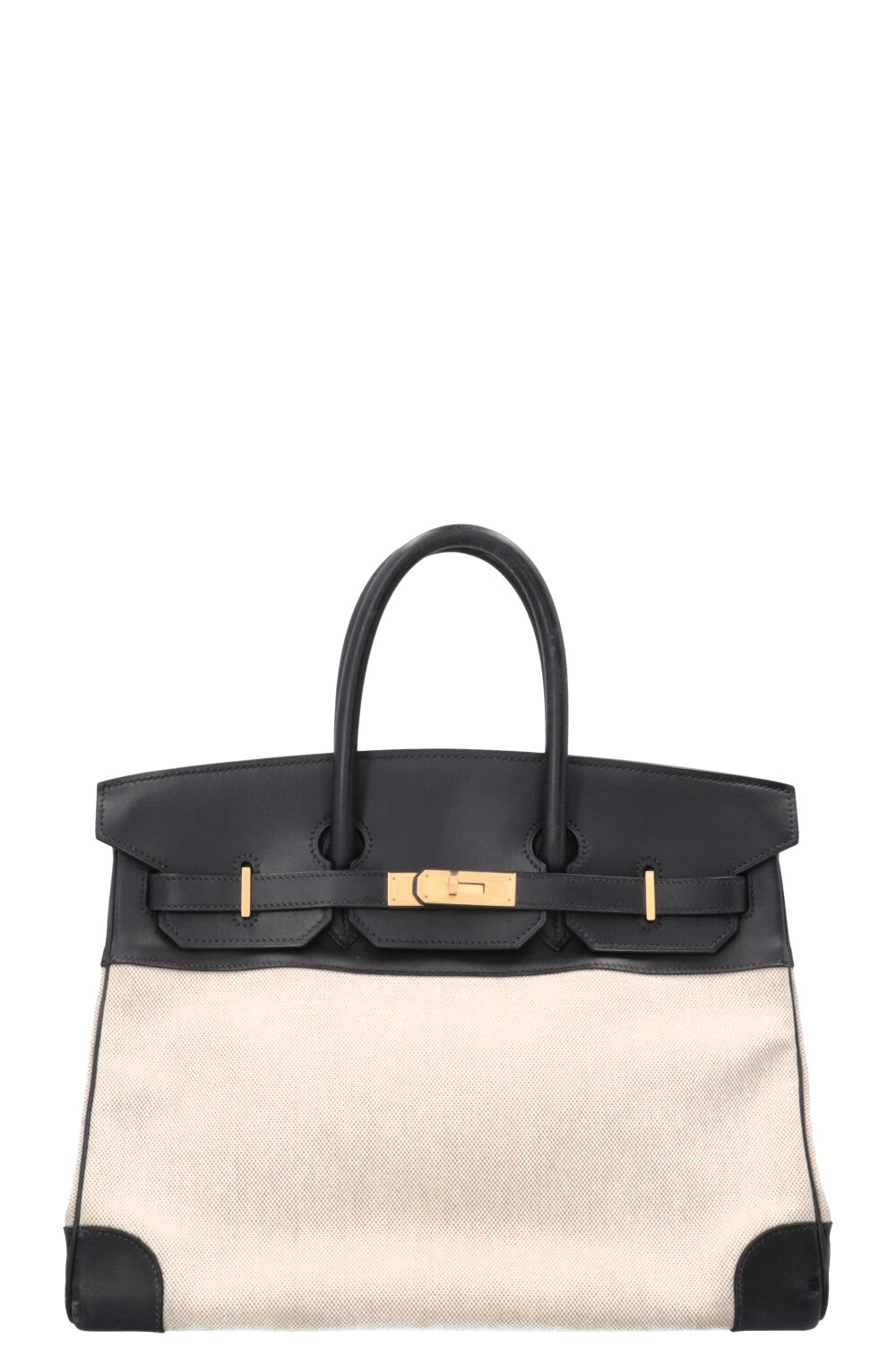 HERMÈS Birkin 35 Toile H Barenia Bleu Marine