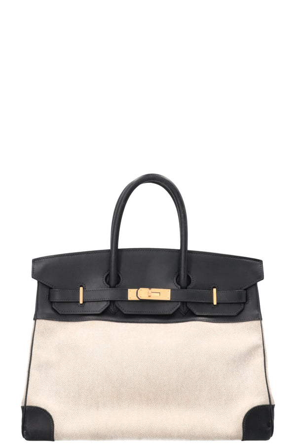 HERMÈS Birkin 35 Canvas H Barenia Navy Blue