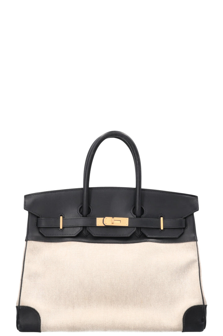 HERMÈS Birkin 35 Toile H Barenia Bleu Marine
