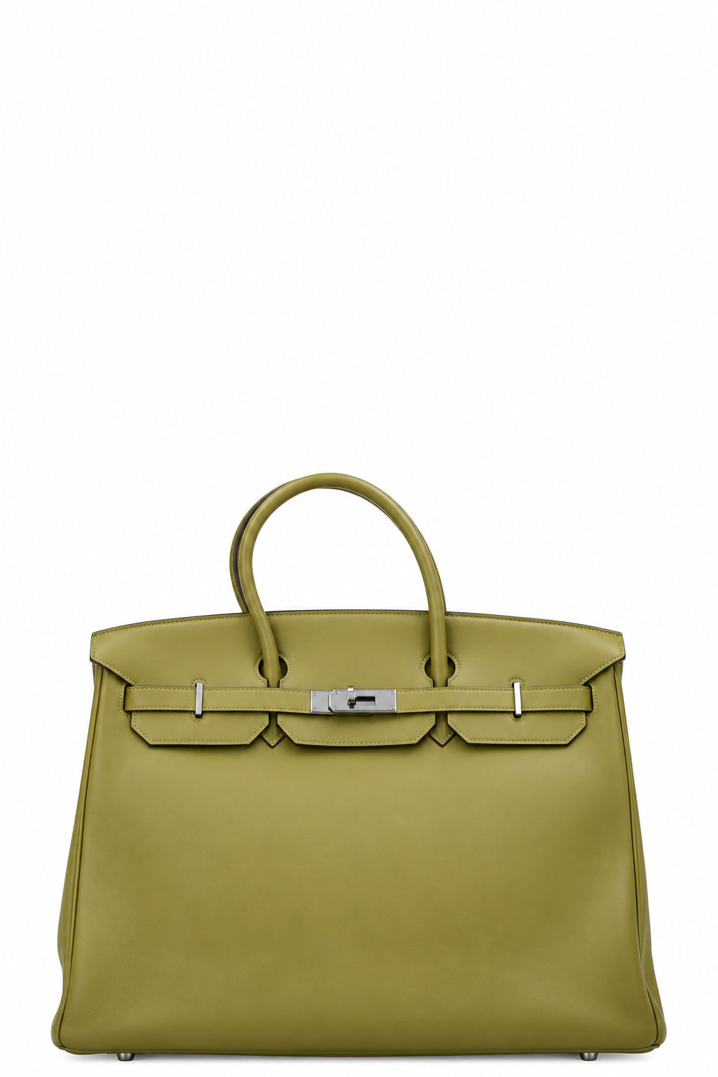 HERMÈS Birkin 40 Clemence Leather Vert Chartreuse