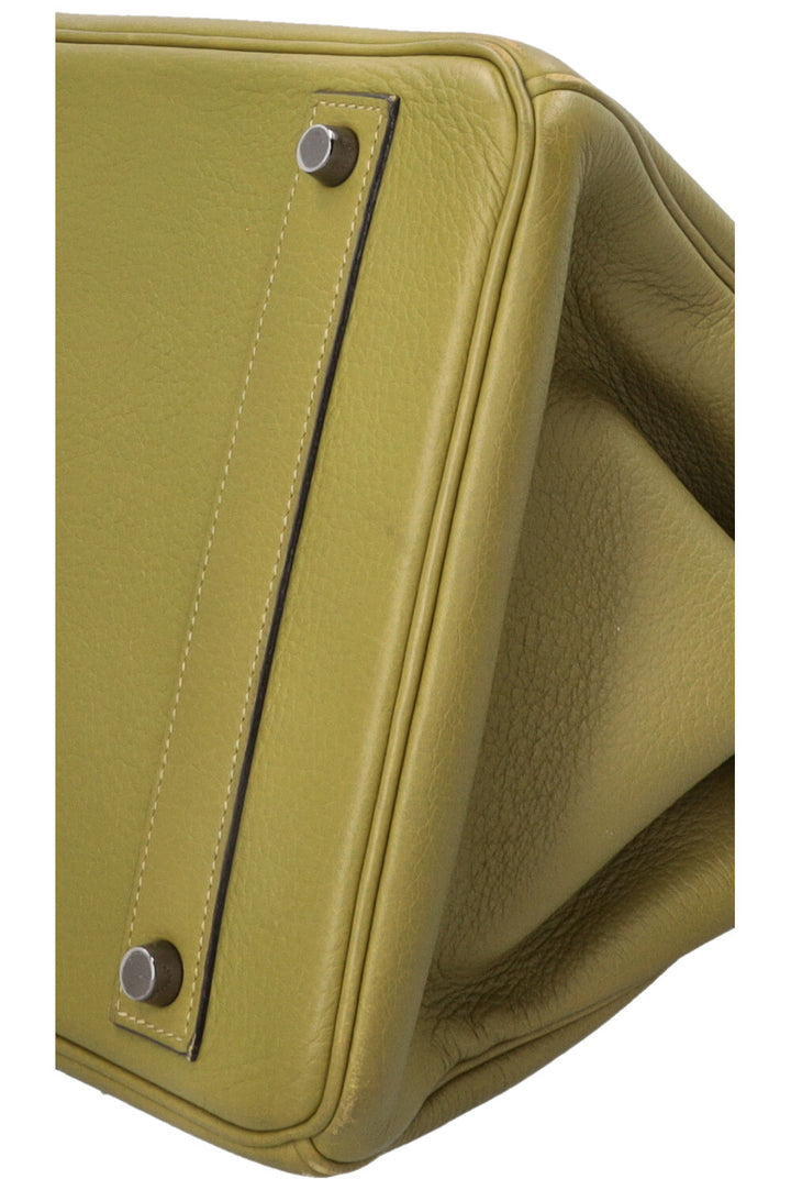HERMÈS Birkin 40 Clemence Leather Vert Chartreuse