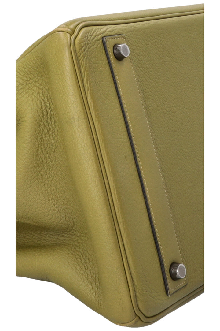 HERMÈS Birkin 40 Clemence Leather Vert Chartreuse