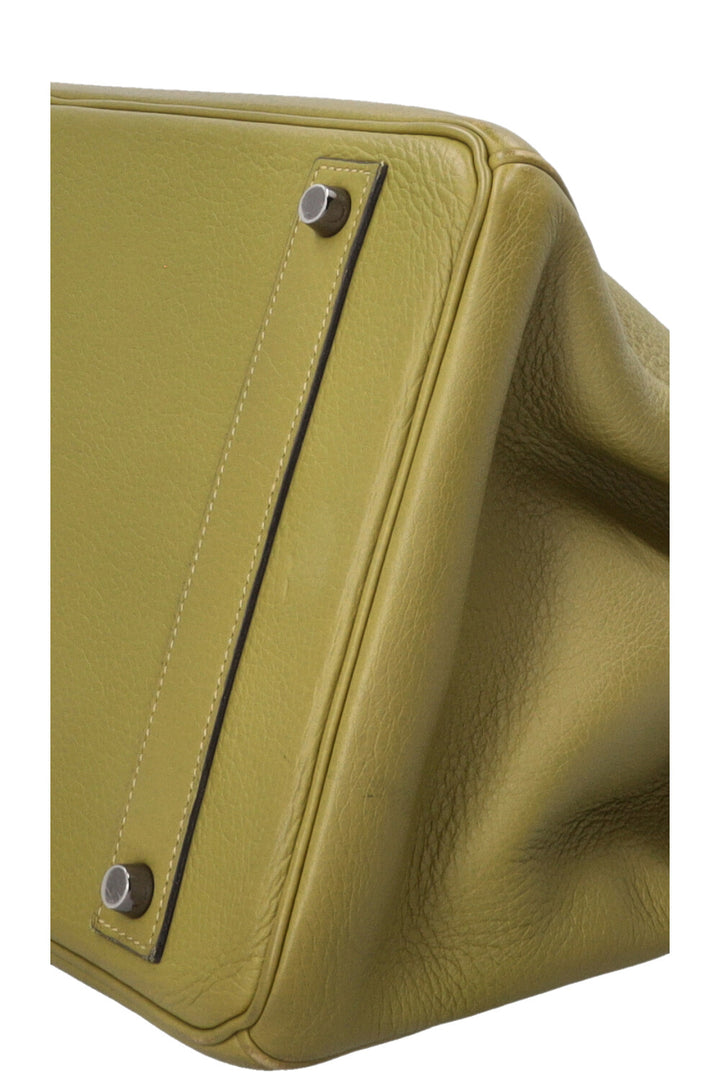 HERMÈS Birkin 40 Clemence Leather Vert Chartreuse