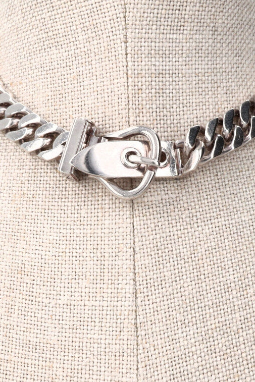 HERMÈS Collier Boucle Sellier maillons en argent 925