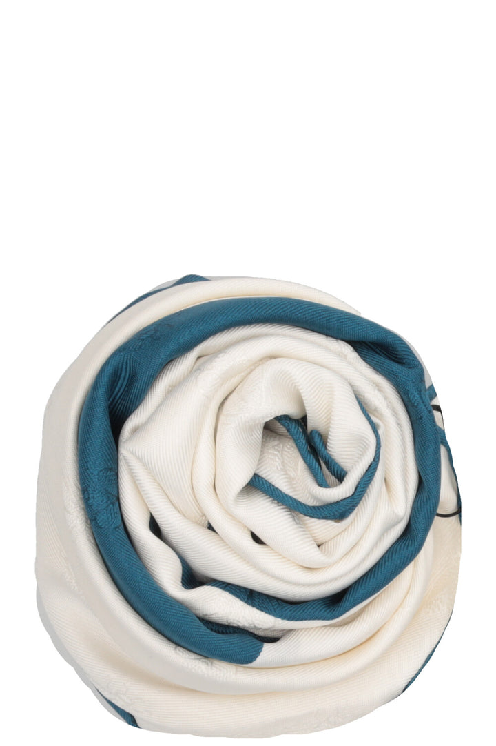 HERMÈS Brides De Gala Double Face Carré 90 Silk Blue