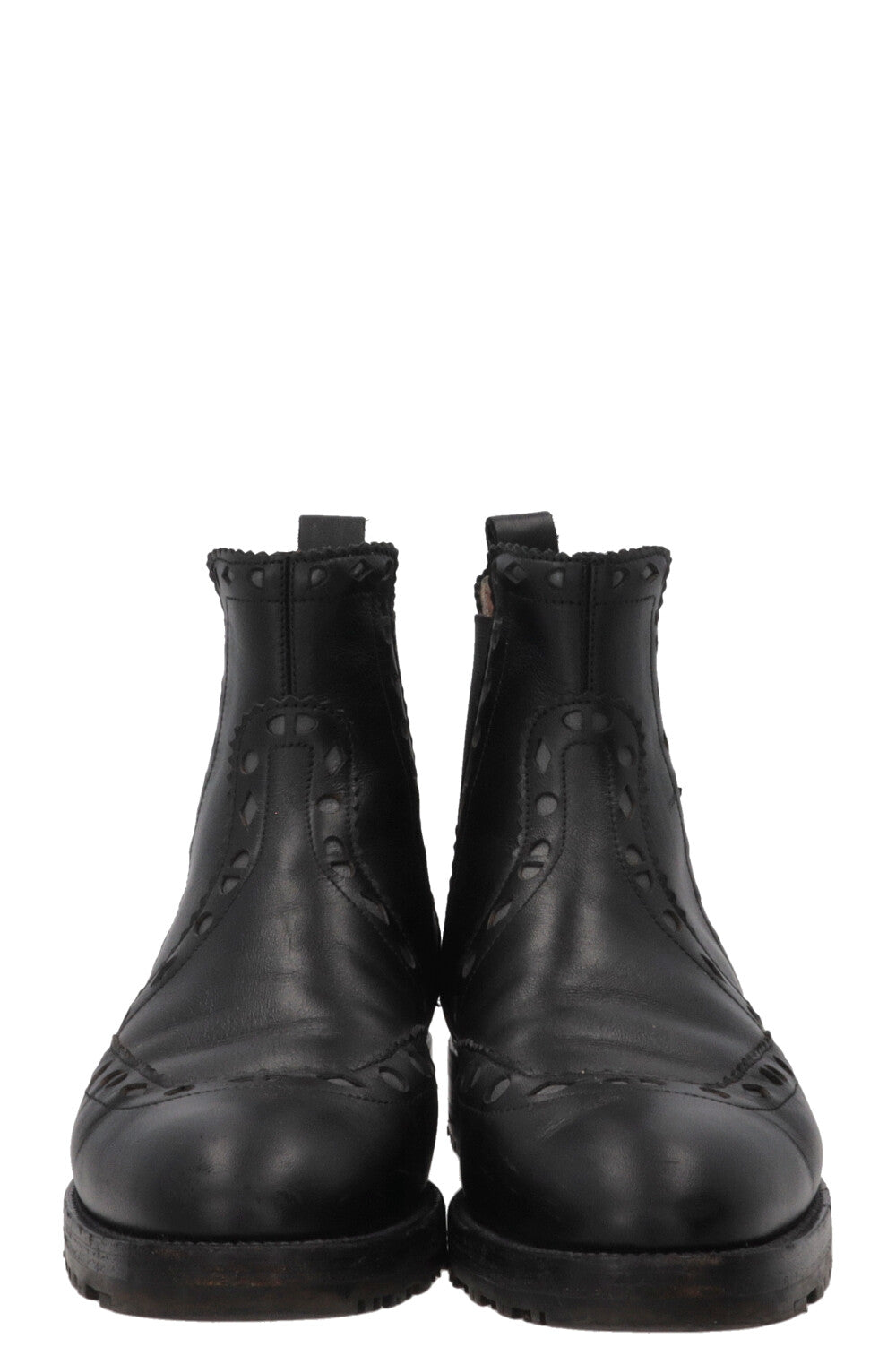HERMÈS Brighton Brogue Chelsea Boots Leather Black