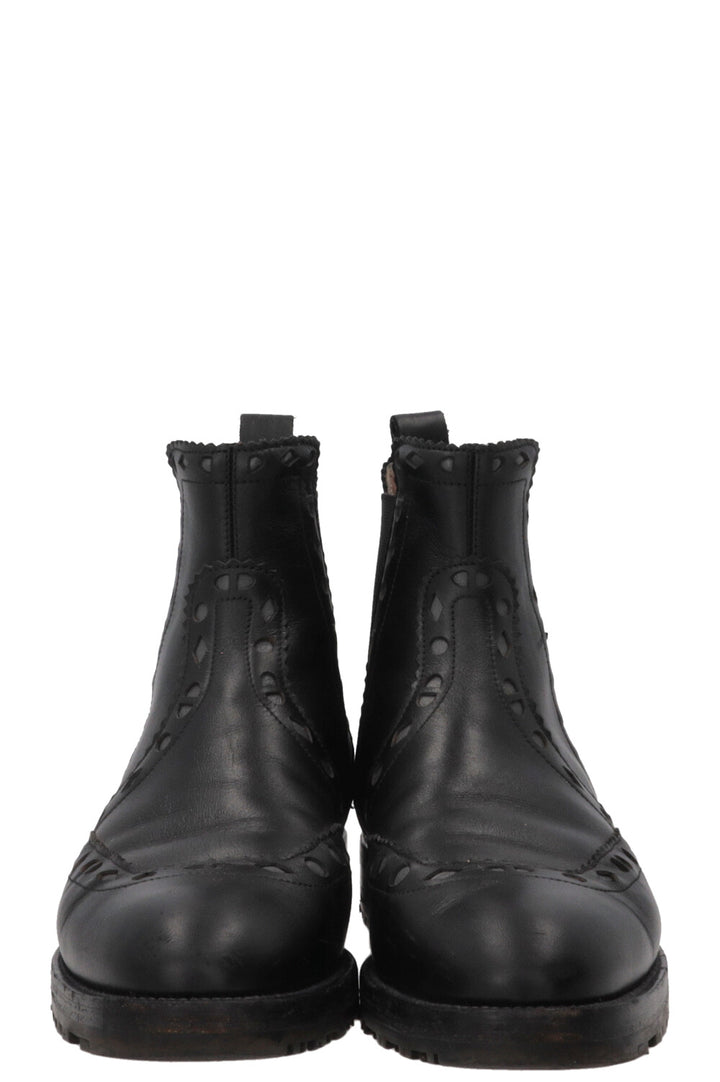 HERMÈS Brighton Brogue Chelsea Boots Leather Black