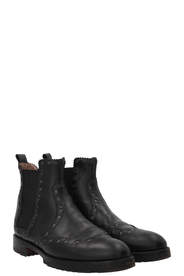 HERMÈS Brighton Brogue Chelsea Boots Leather Black