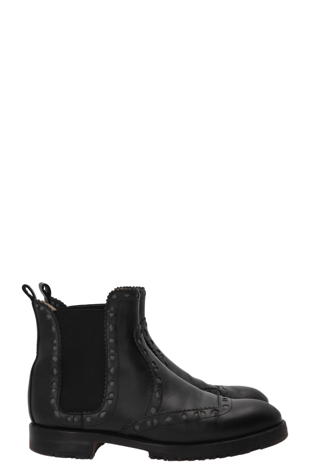 HERMÈS Brighton Brogue Chelsea Boots Leather Black
