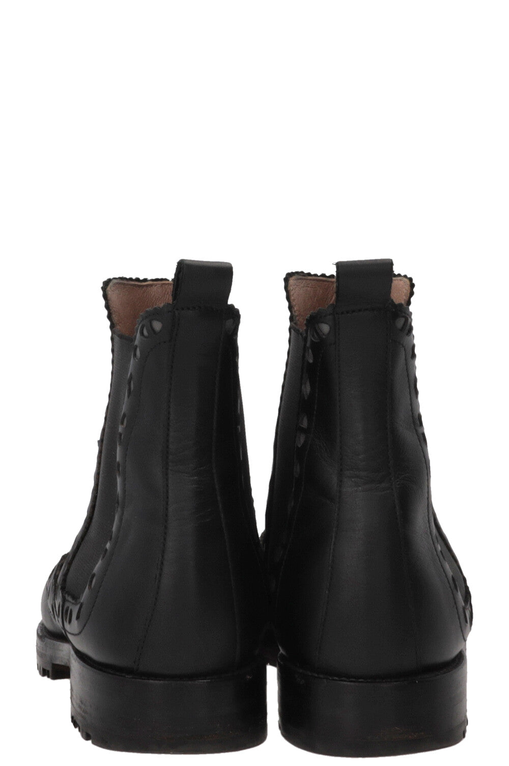 HERMÈS Brighton Brogue Chelsea Boots Leather Black