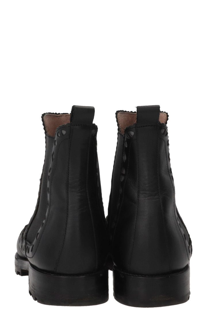 HERMÈS Brighton Brogue Chelsea Boots Leather Black