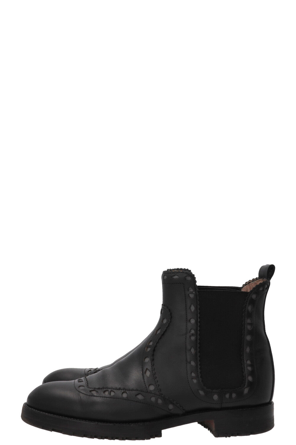 HERMÈS Brighton Brogue Chelsea Boots Leather Black