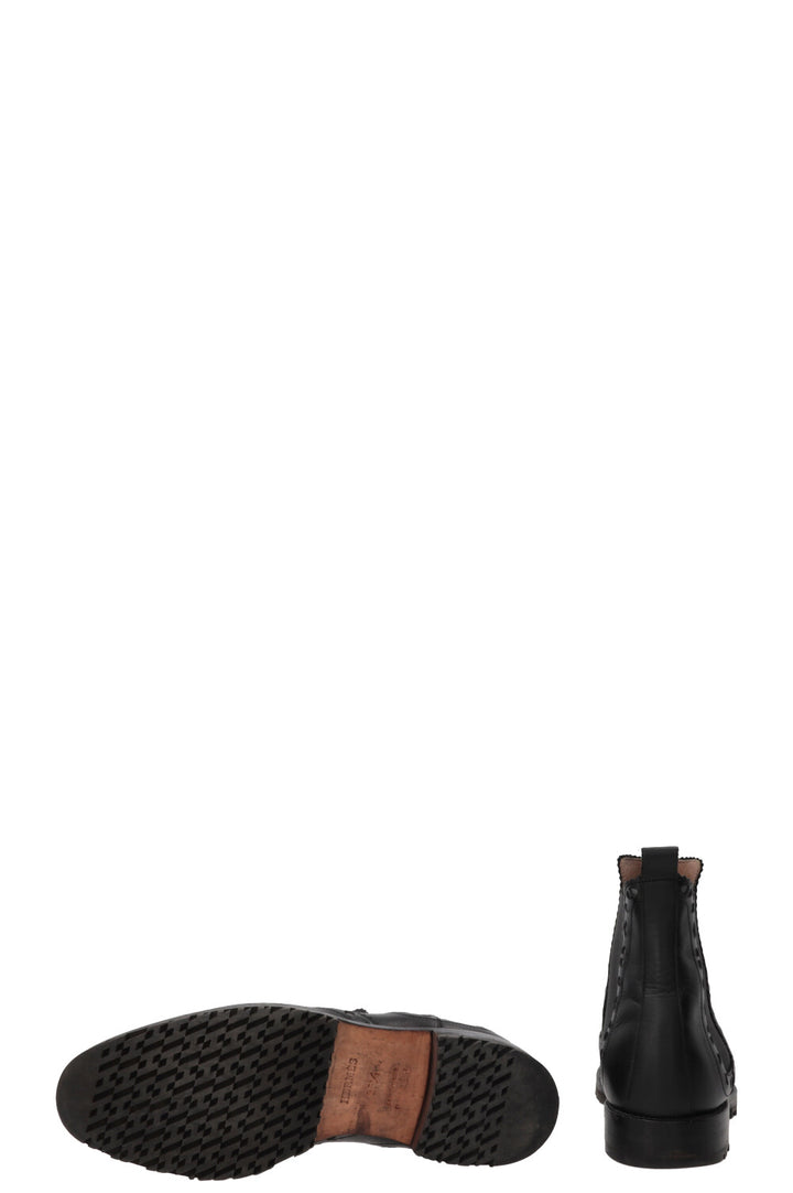 HERMÈS Brighton Brogue Chelsea Boots Leather Black