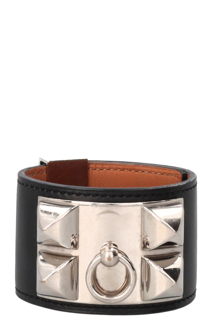 Bracelet HERMÈS CDC en cuir noir
