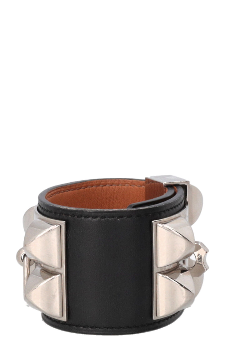 Bracelet HERMÈS CDC en cuir noir