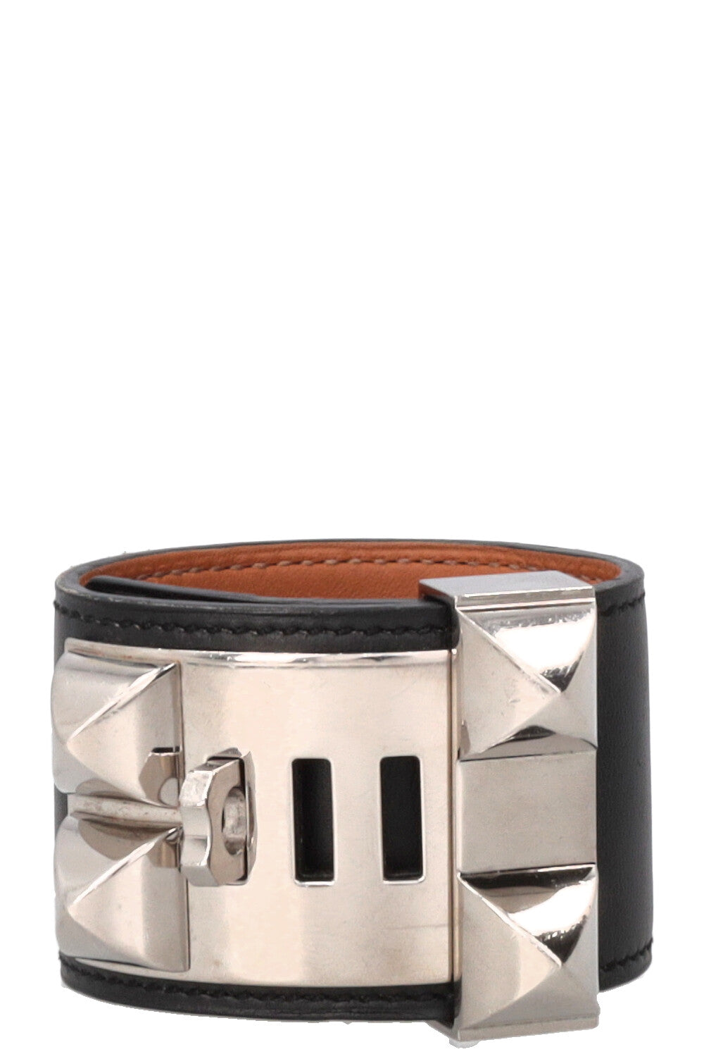 Bracelet HERMÈS CDC en cuir noir
