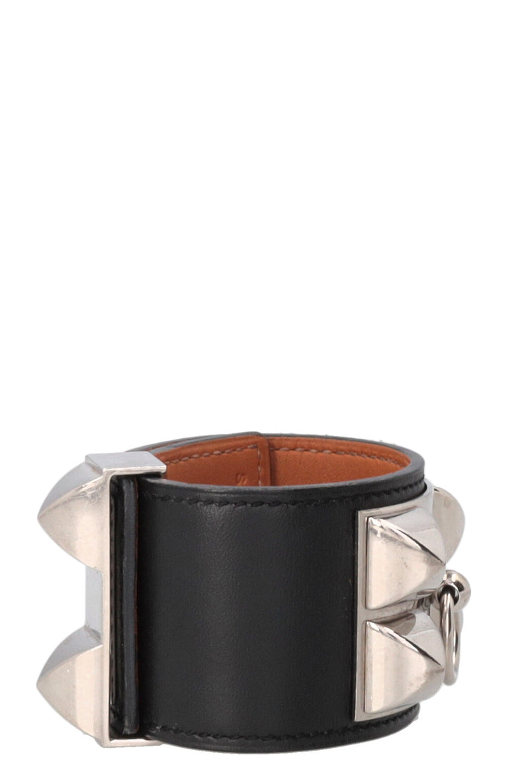 Bracelet HERMÈS CDC en cuir noir