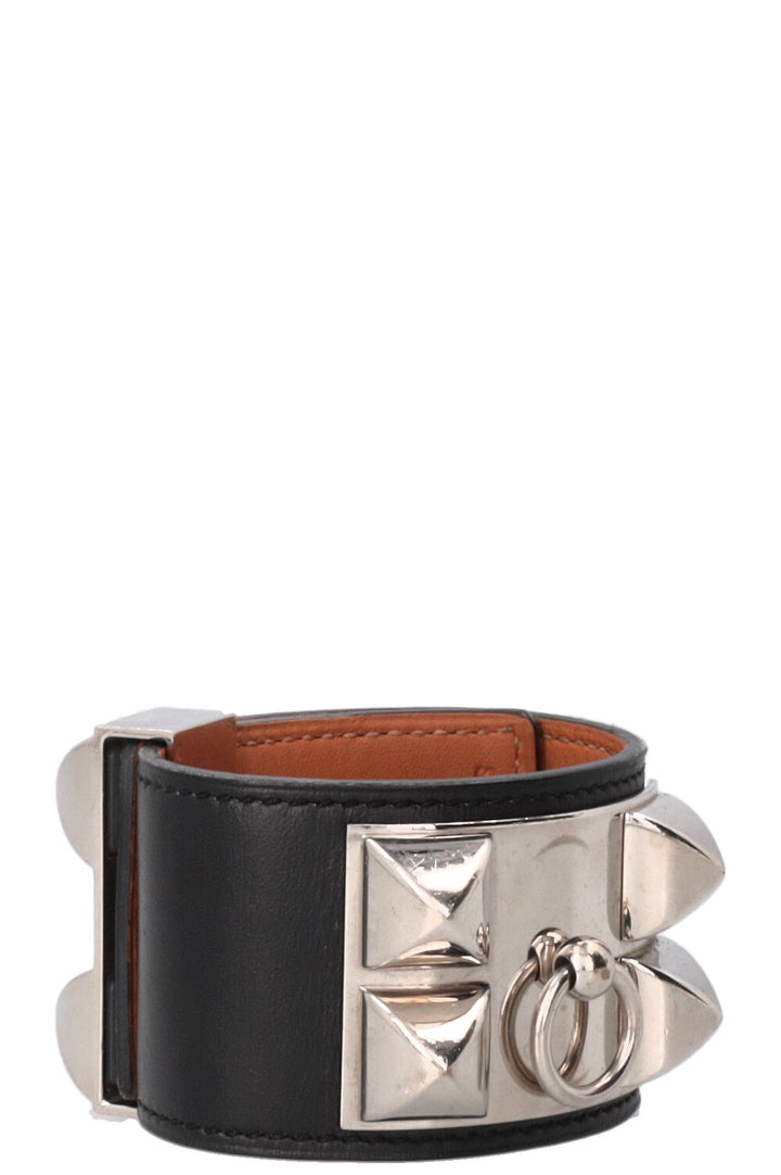 Bracelet HERMÈS CDC en cuir noir