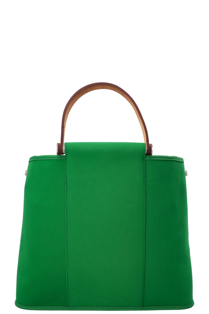 HERMÈS Cabag Elan 32 Canvas Leather Bamboo