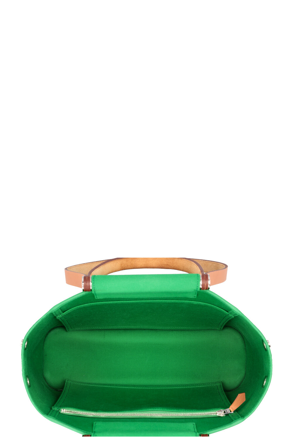 HERMÈS Cabag Elan 32 Canvas Leather Bamboo