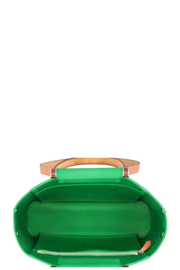 HERMÈS Cabag Elan 32 Canvas Leather Bamboo