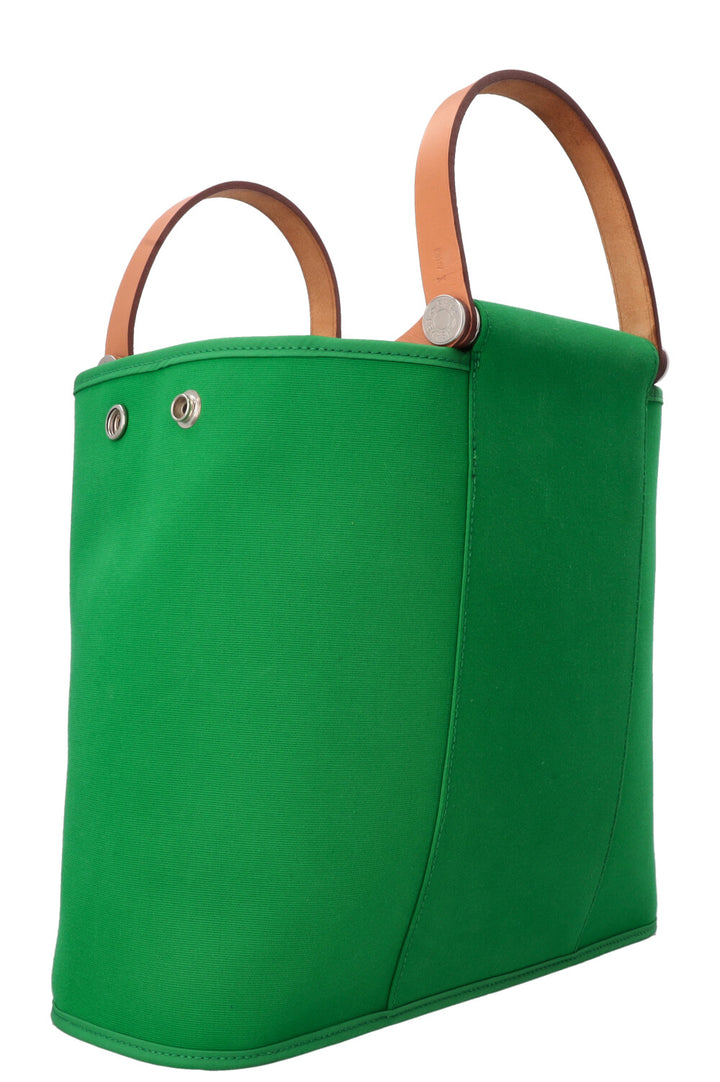 HERMÈS Cabag Elan 32 Canvas Leather Bamboo