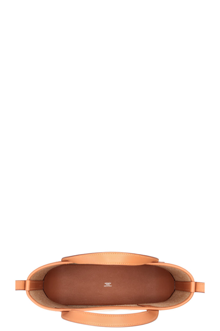 HERMÈS Cabas H 27 Canvas Leather Gold