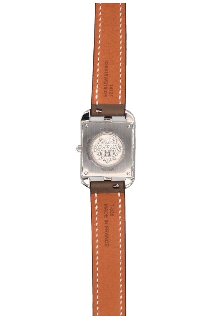 Montre HERMÈS Cape Cod Double Tour 31 Acier Inoxydable Diamants Étoupe