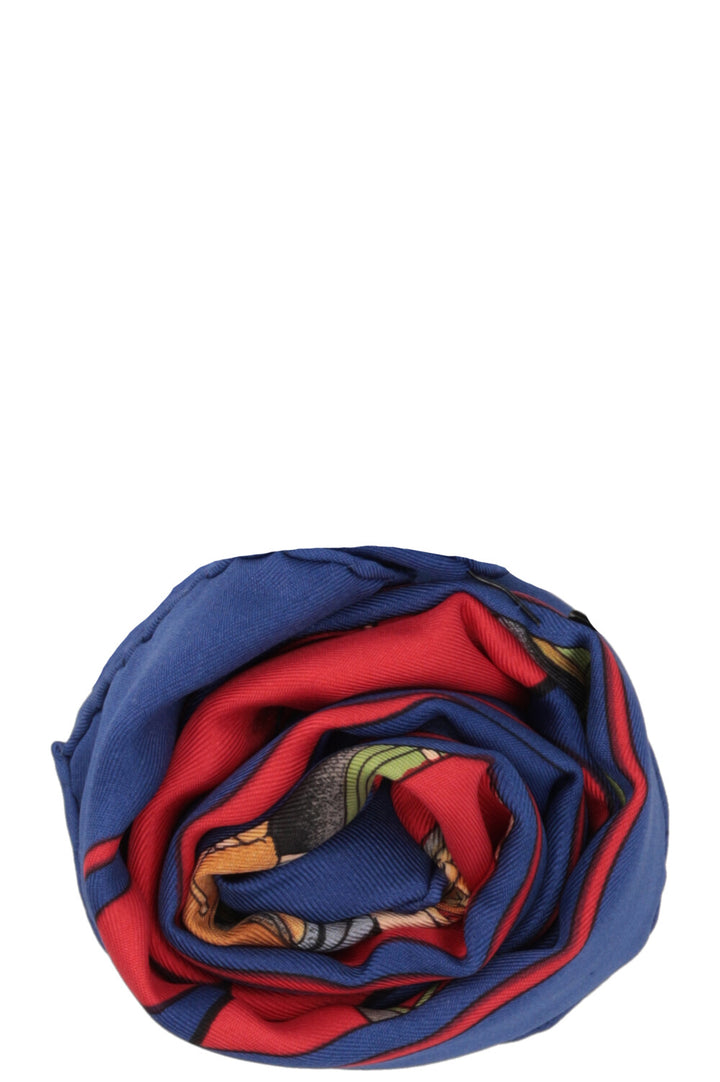 HERMÈS Carrosserie Carré 90 Soie Rouge