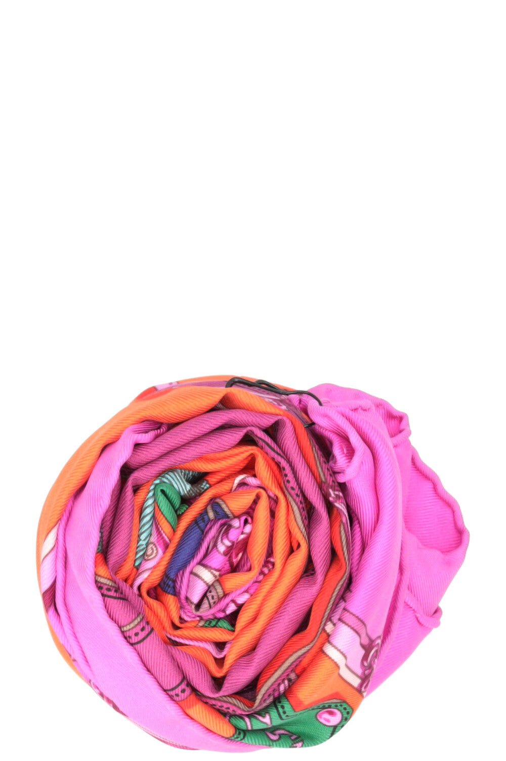 HERMÈS Cavalcadour Carré 90 Soie Lilas Orange