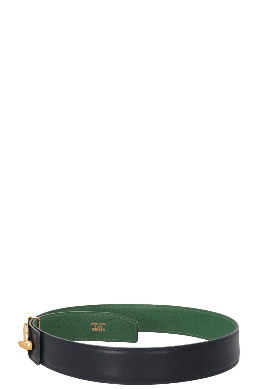 HERMÈS Chaine d'Ancre Reversible Belt Swift Navy Green
