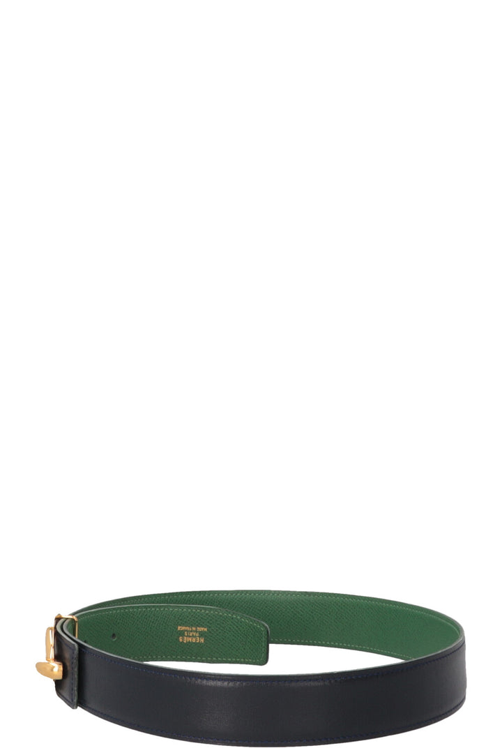 HERMÈS Chaine d'Ancre Reversible Belt Swift Navy Green
