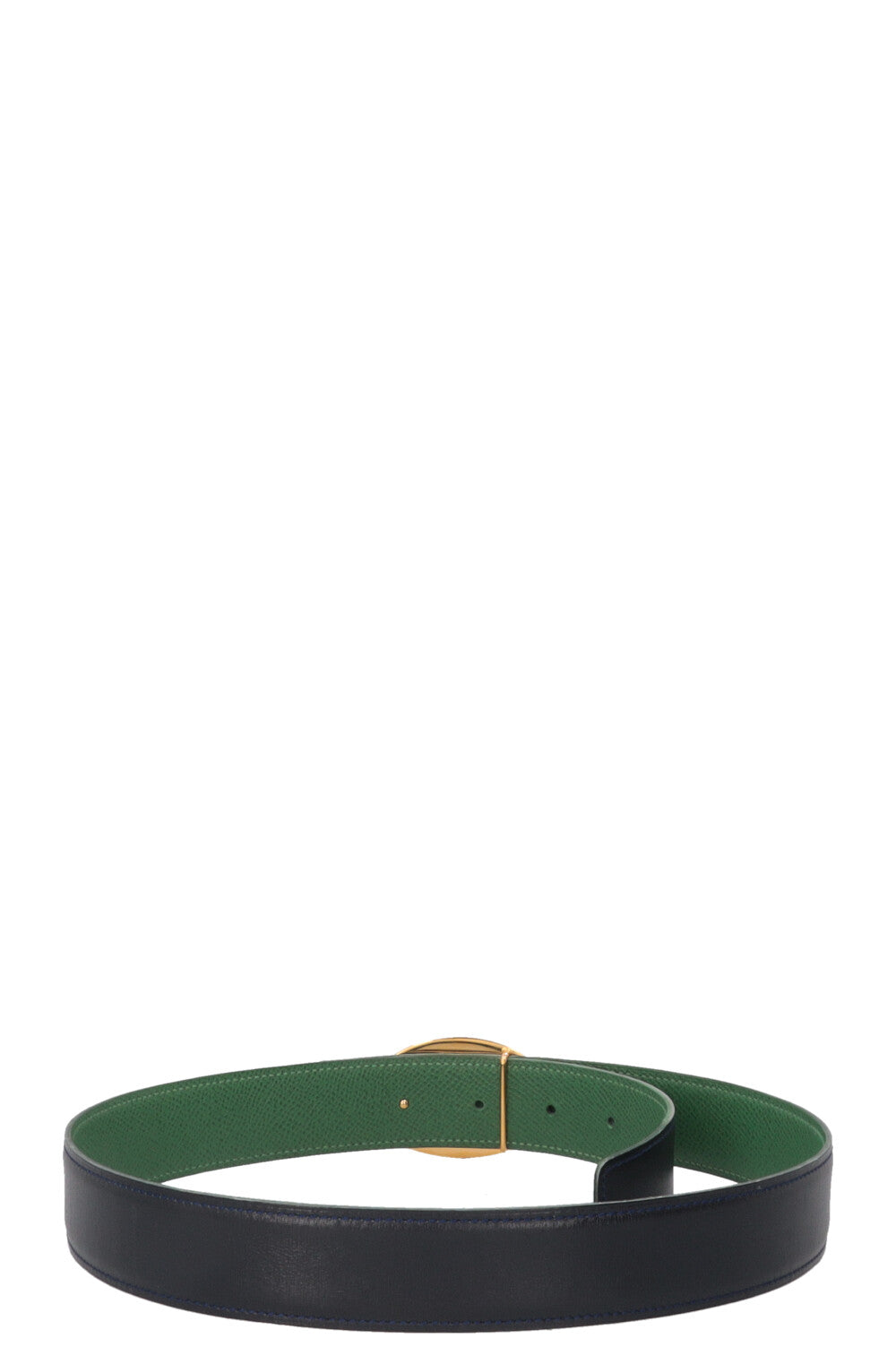 HERMÈS Chaine d'Ancre Reversible Belt Swift Navy Green