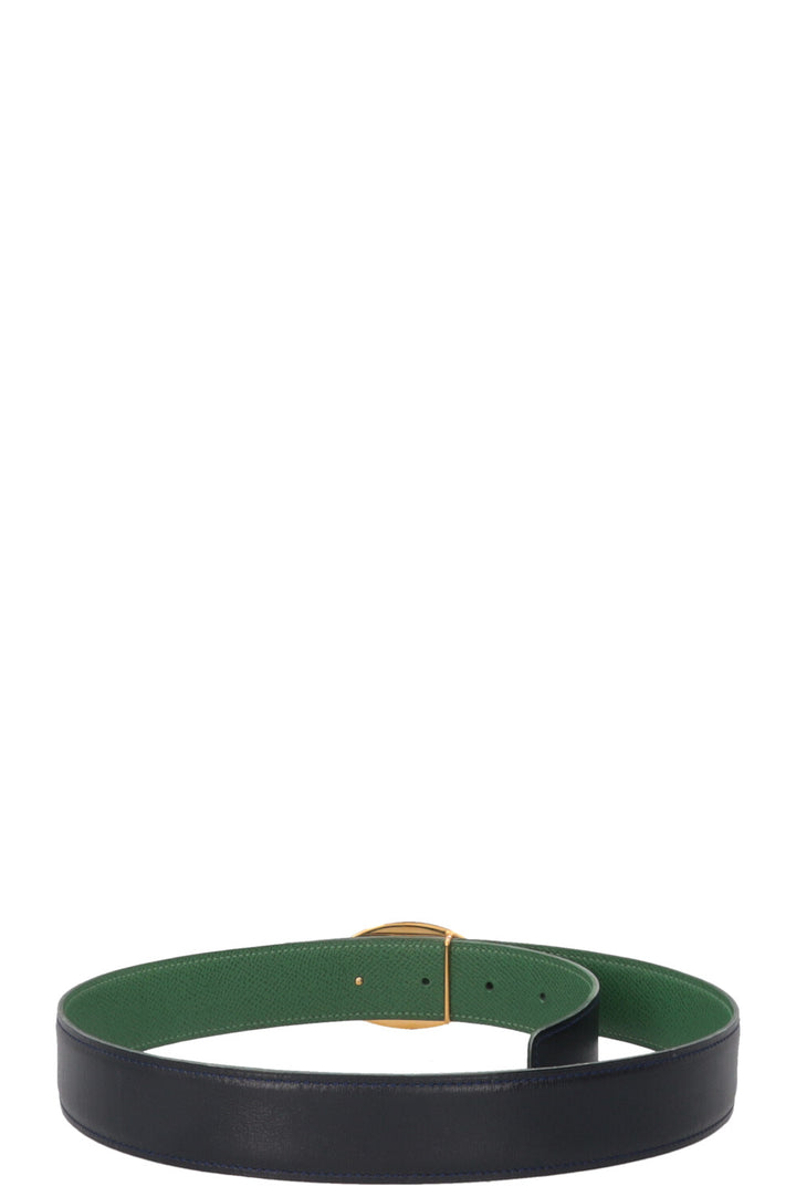 HERMÈS Chaine d'Ancre Reversible Belt Swift Navy Green