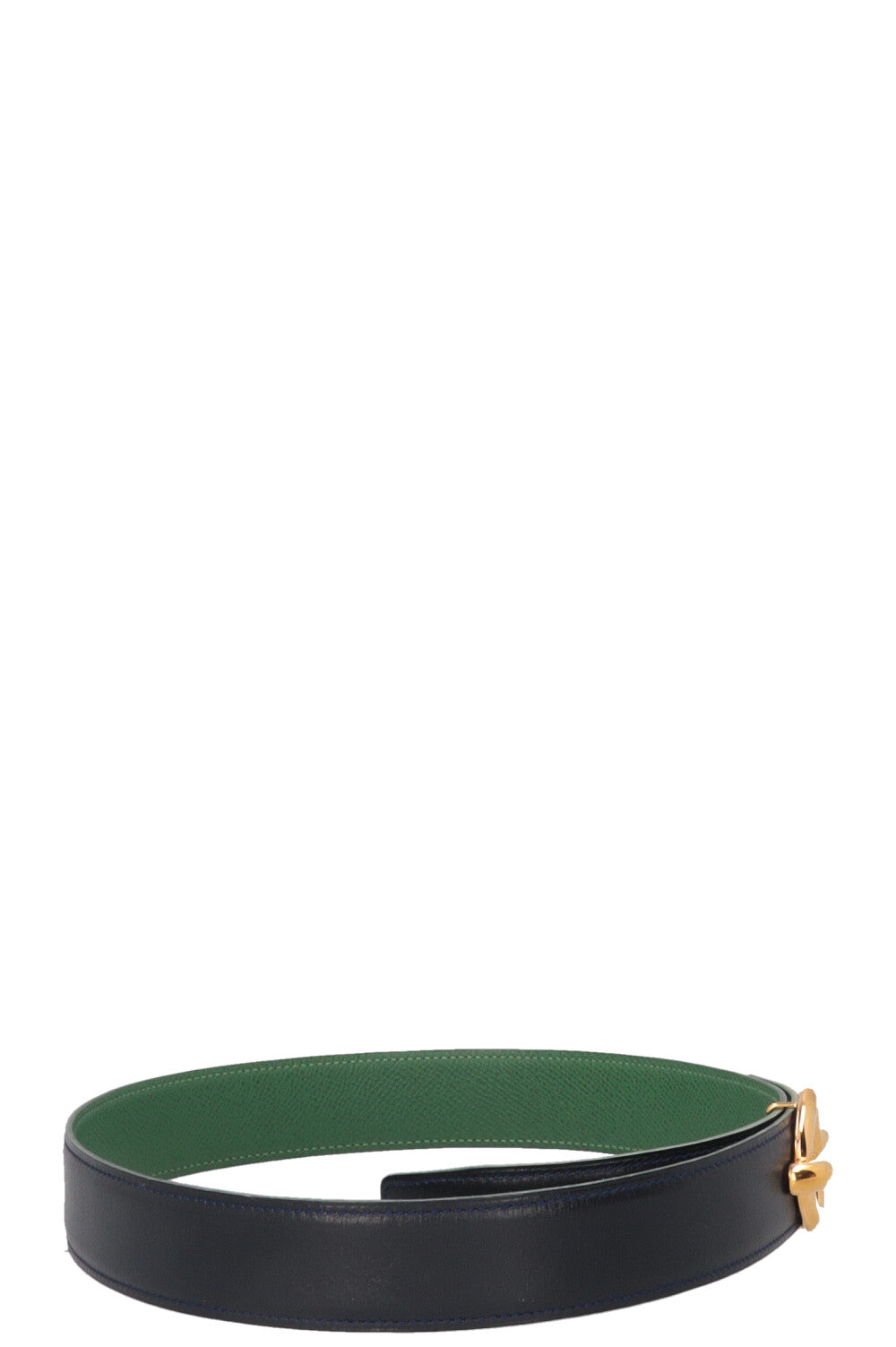 HERMÈS Chaine d'Ancre Reversible Belt Swift Navy Green