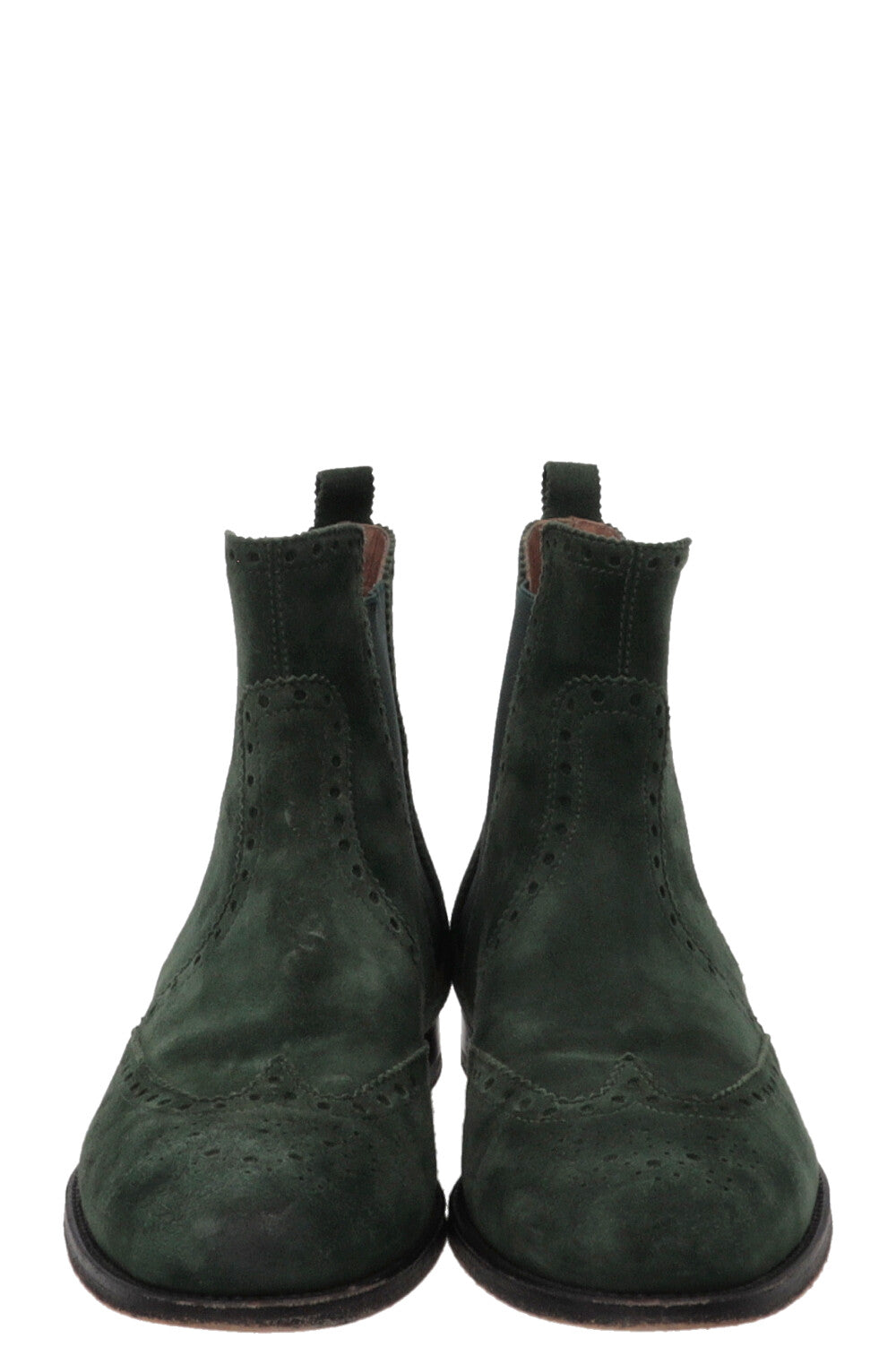 HERMÈS Chelsea Brighton Ankle Boots Suede Green