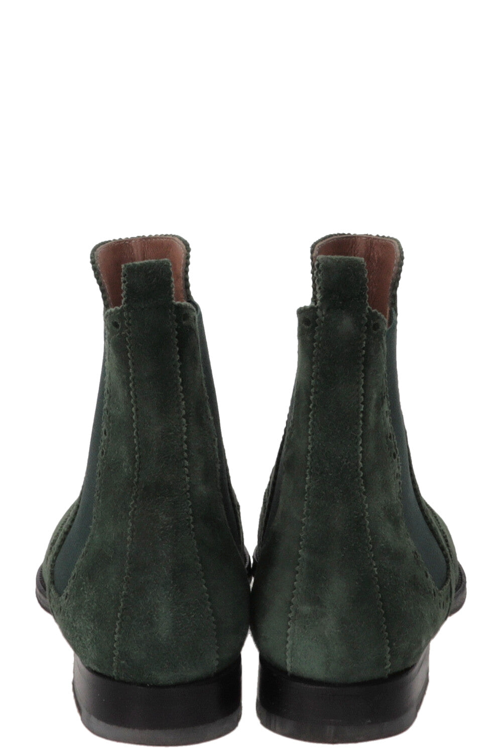 HERMÈS Chelsea Brighton Ankle Boots Suede Green