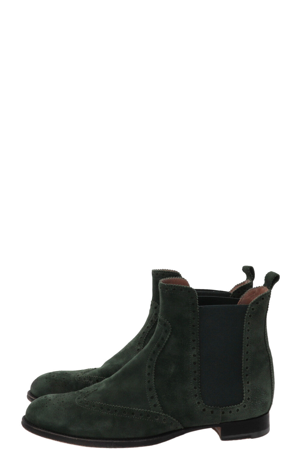 HERMÈS Chelsea Brighton Ankle Boots Suede Green