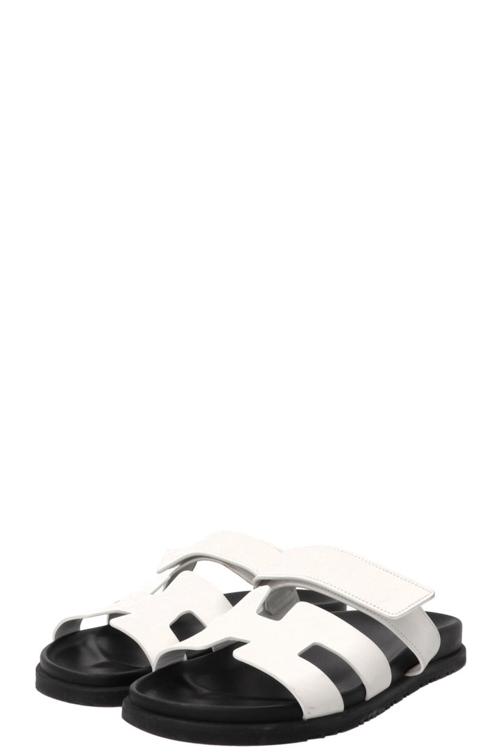 HERMÈS Chypre Sandals Leather White