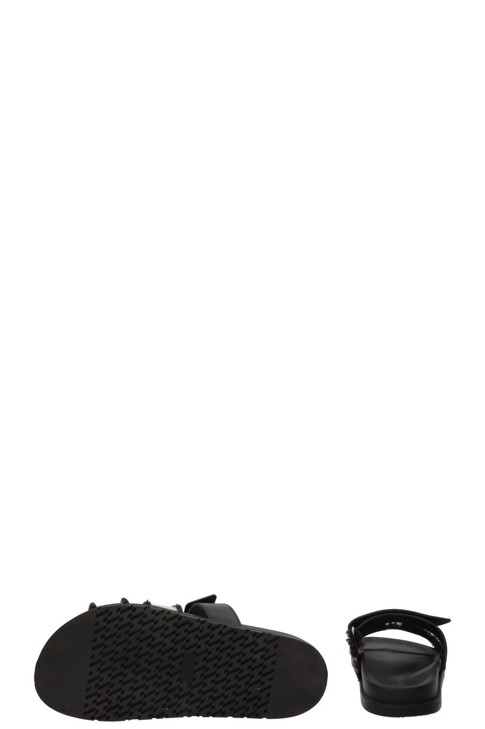 Sandales HERMES Chypre Prunoir Noir Toile