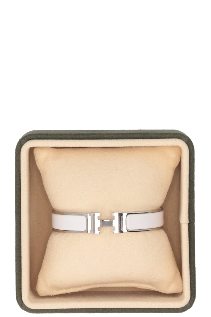 HERMÈS Clic H Bracelet White