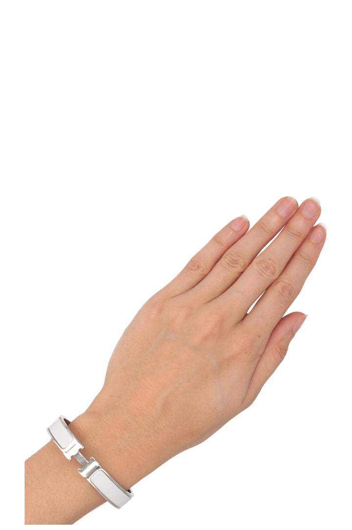 HERMÈS Clic H Bracelet White
