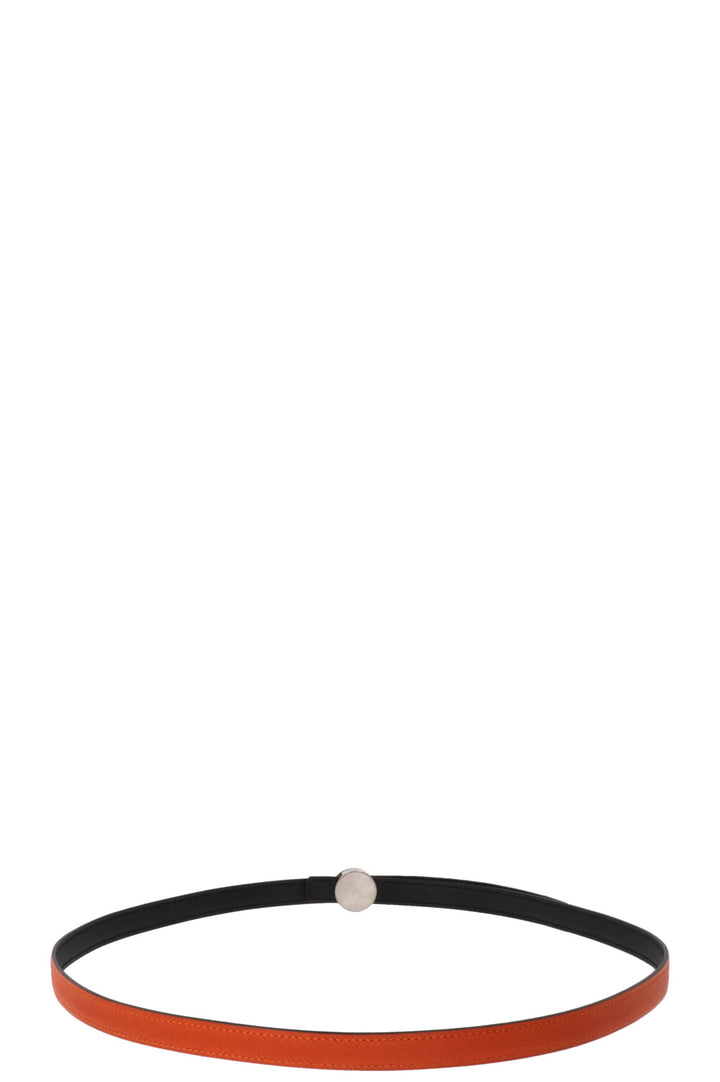 HERMÈS Clou De Selle Reversible Belt Orange Black