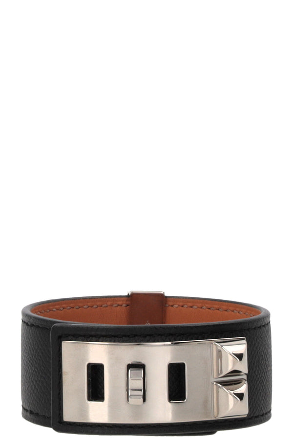 HERMÈS Collier De Chien 24 Cuir Epsom Noir