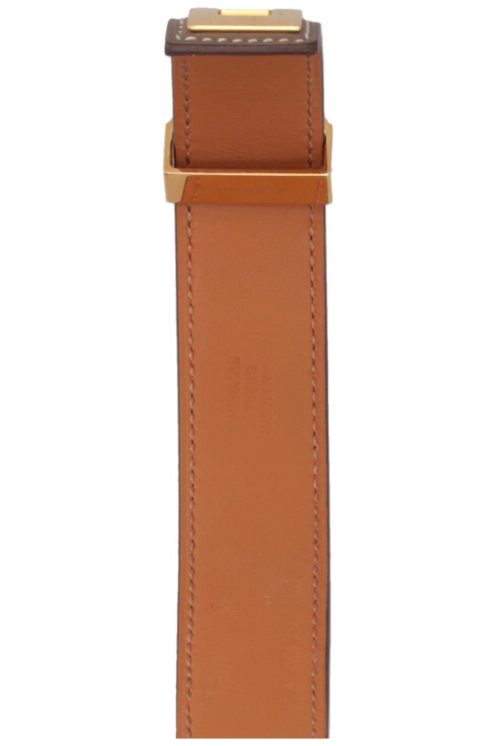 HERMÈS Collier De Chien 24 en cuir Swift Étoupe
