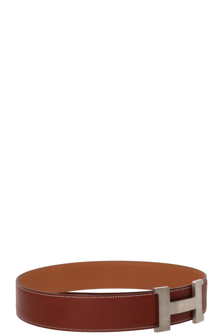 HERMÈS Constance 42 Reversible H Belt Tan