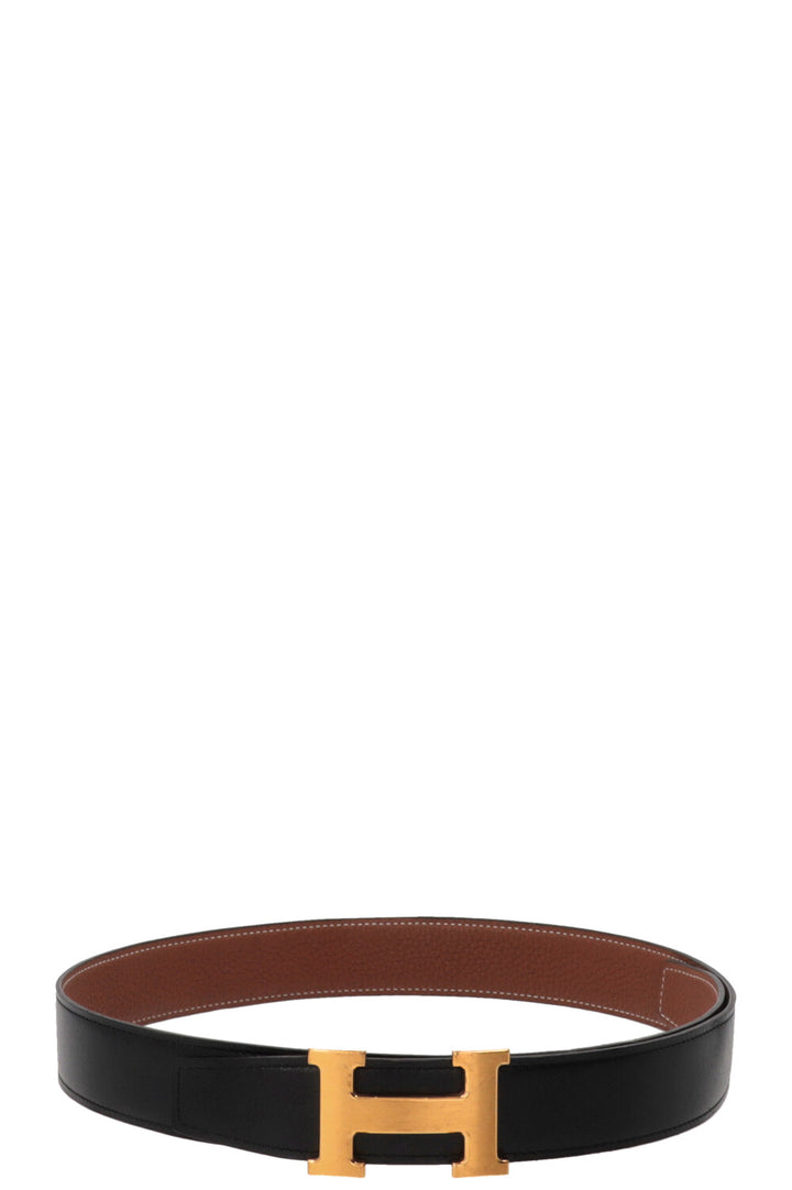 HERMÈS Constance Belt Leather Black